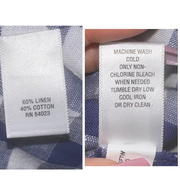 💙 Banana Republic Soft Wash Cotton Check Blouse – Size XS - Picture 6 of 7